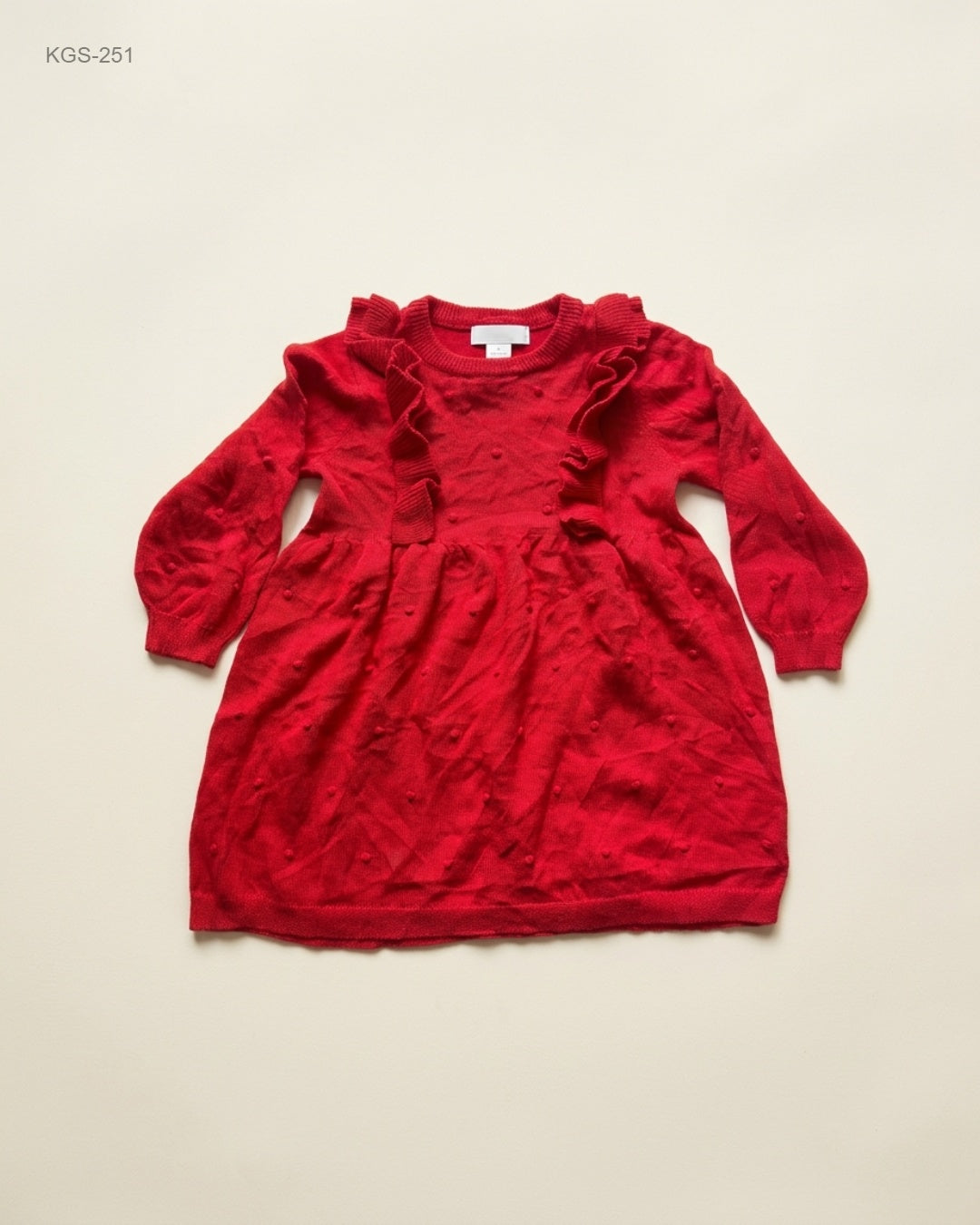 Matalan (KGS-251) Ruffle Pom-Pom Knitted Dress