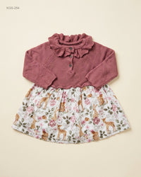 Tu Kids (KGS-254) Toddler Knit and Floral Print Dress