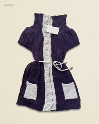 Unknown (KGS-259) Contrast Trim Knitted Longline Vest