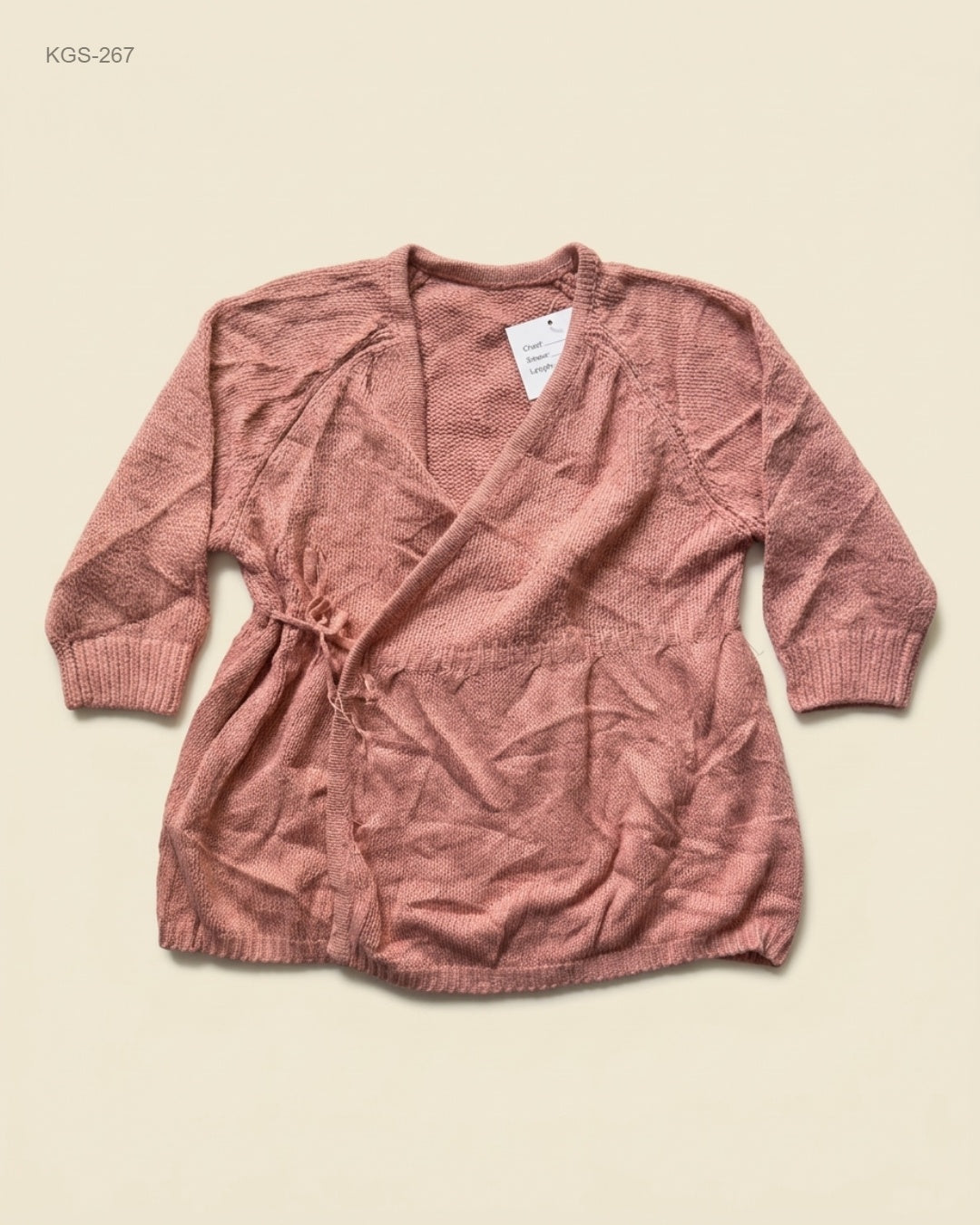 Unknown (KGS-267) Textured Knit Wrap Cardigan