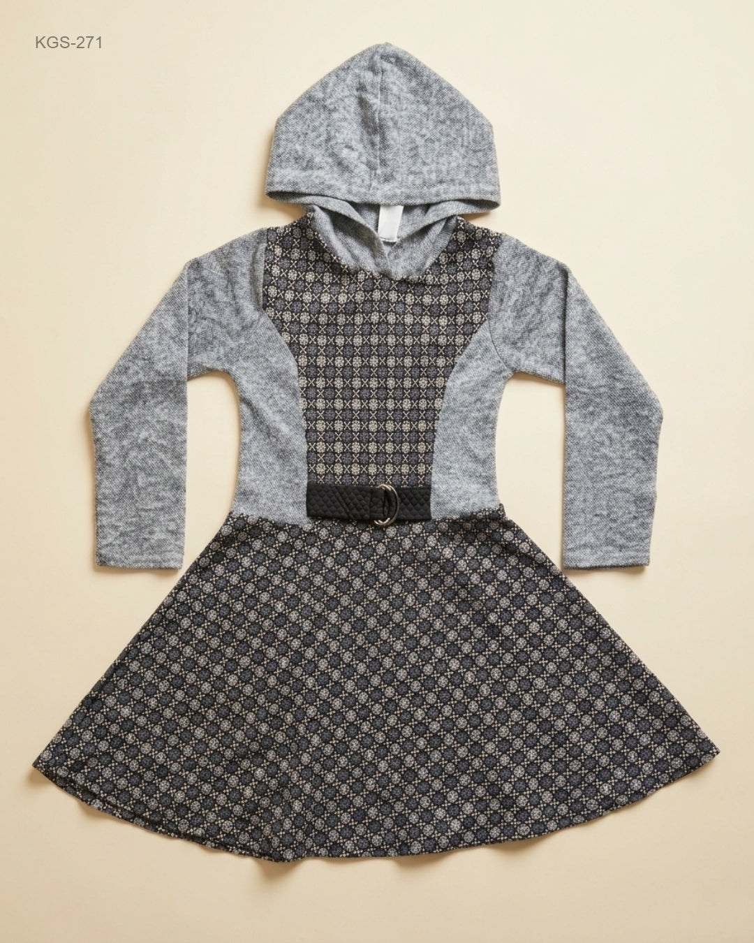Unknown (KGS-271) Patterned Hooded Knit Dress