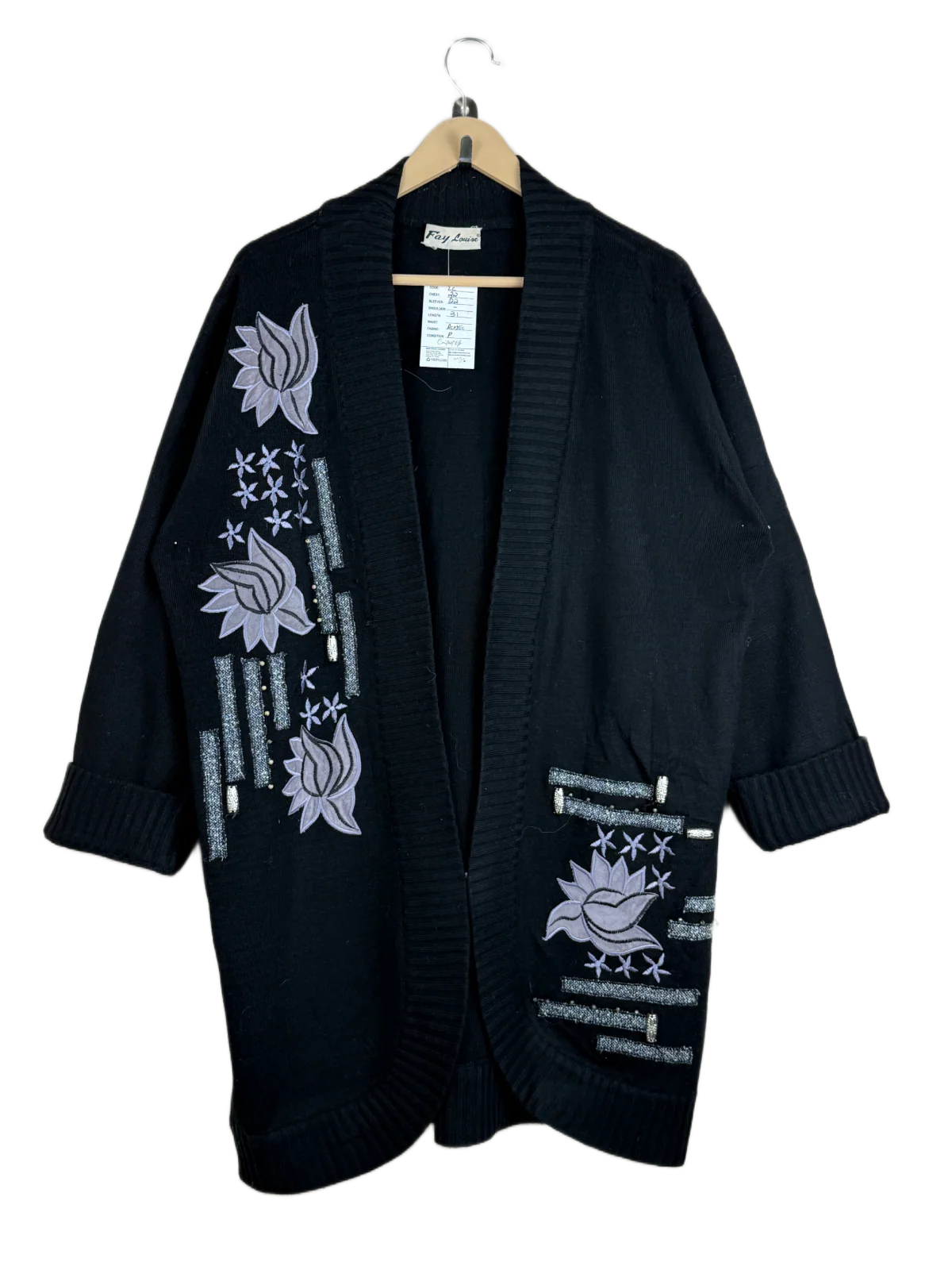 Black Winter Long Cardigan by Fay Lauise (LC-100)