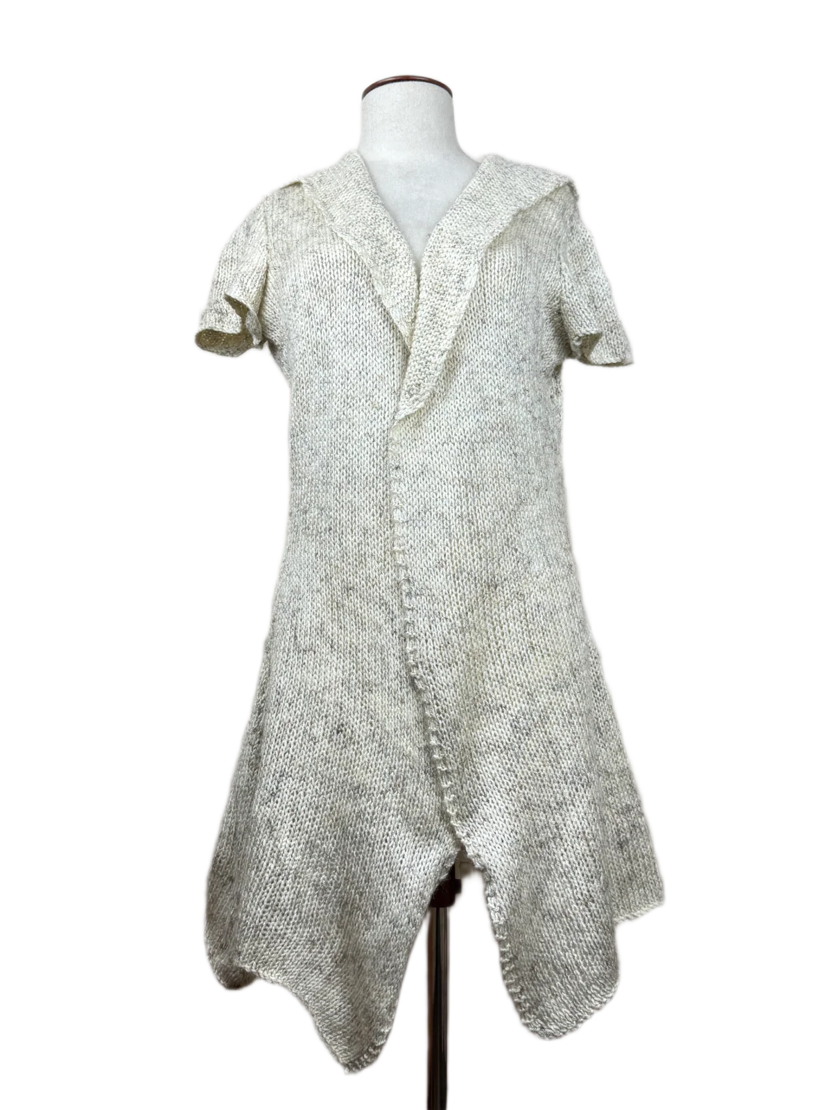 Off White Winter Long Cardigan by Unknown (LC-102)
