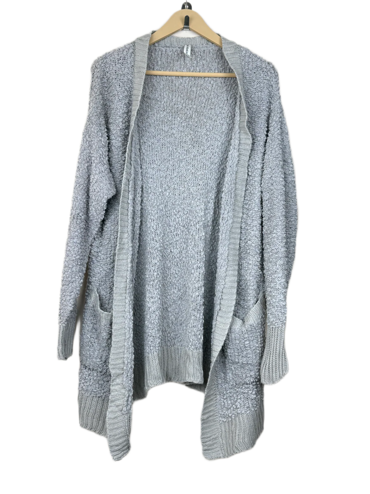 Winter Long Cardigans | Zenana Premium | Preloved Branded | Silver Polyester | Premium | OTS Thrift Store Karachi Pakistan