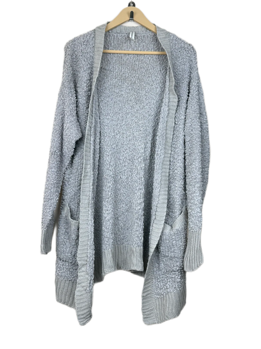 Winter Long Cardigans | Zenana Premium | Preloved Branded | Silver Polyester | Premium | OTS Thrift Store Karachi Pakistan
