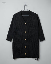 CUT LABEL (LC-202) Textured Longline Cardigan