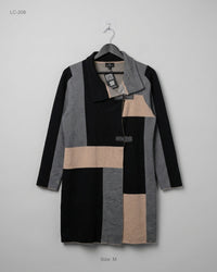 Marble (LC-208) Color-Block Buckle Cardigan