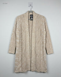 CUT LABEL (LC-214) Longline Open-Front Cardigan