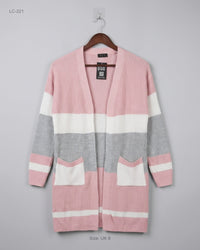LIPSY (LC-221) Longline Color-Block Cardigan
