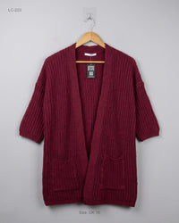By Very (LC-223) Short-Sleeved Chunky Knit Cardigan