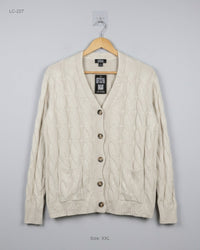 Unknown (LC-227) Cable-Knit V-Neck Cardigan