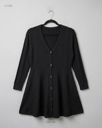 SHEIN (LC-229) Longline Button-Down Cardigan