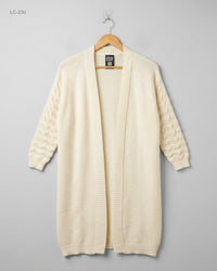 CUT LABEL (LC-230) Longline Open-Front Cardigan