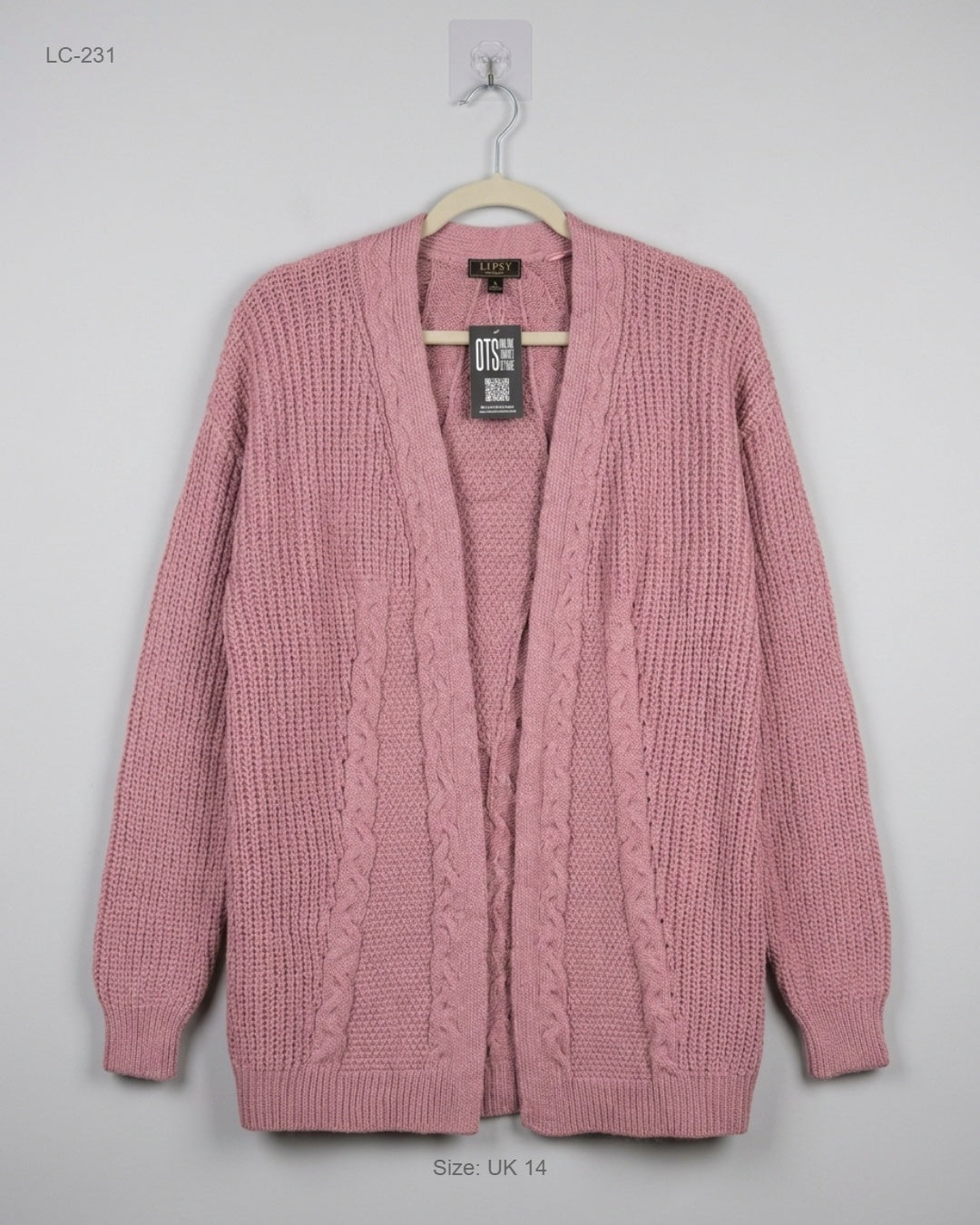LIPSY (LC-231) Cable Knit Open-Front Cardigan