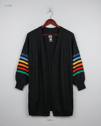 CUT LABEL (LC-232) Longline Open-Front Cardigan