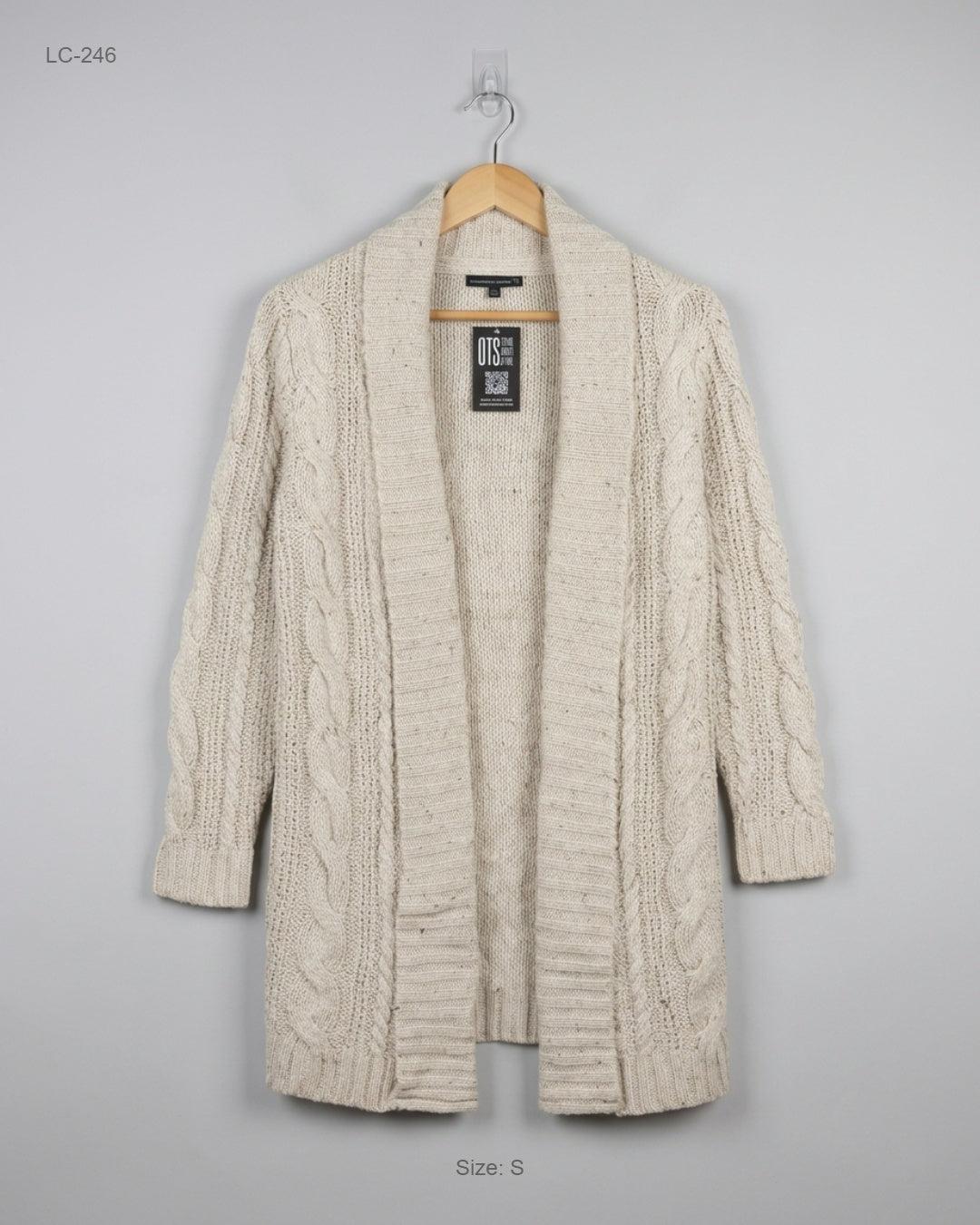 Atmosphere (LC-246) Cable-Knit Shawl Collar Cardigan