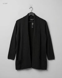 Marble (LC-247) Shawl-Collar Open Cardigan