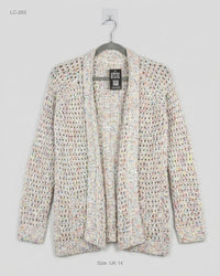 INDIGO (LC-283) Pointelle Open-Front Cardigan