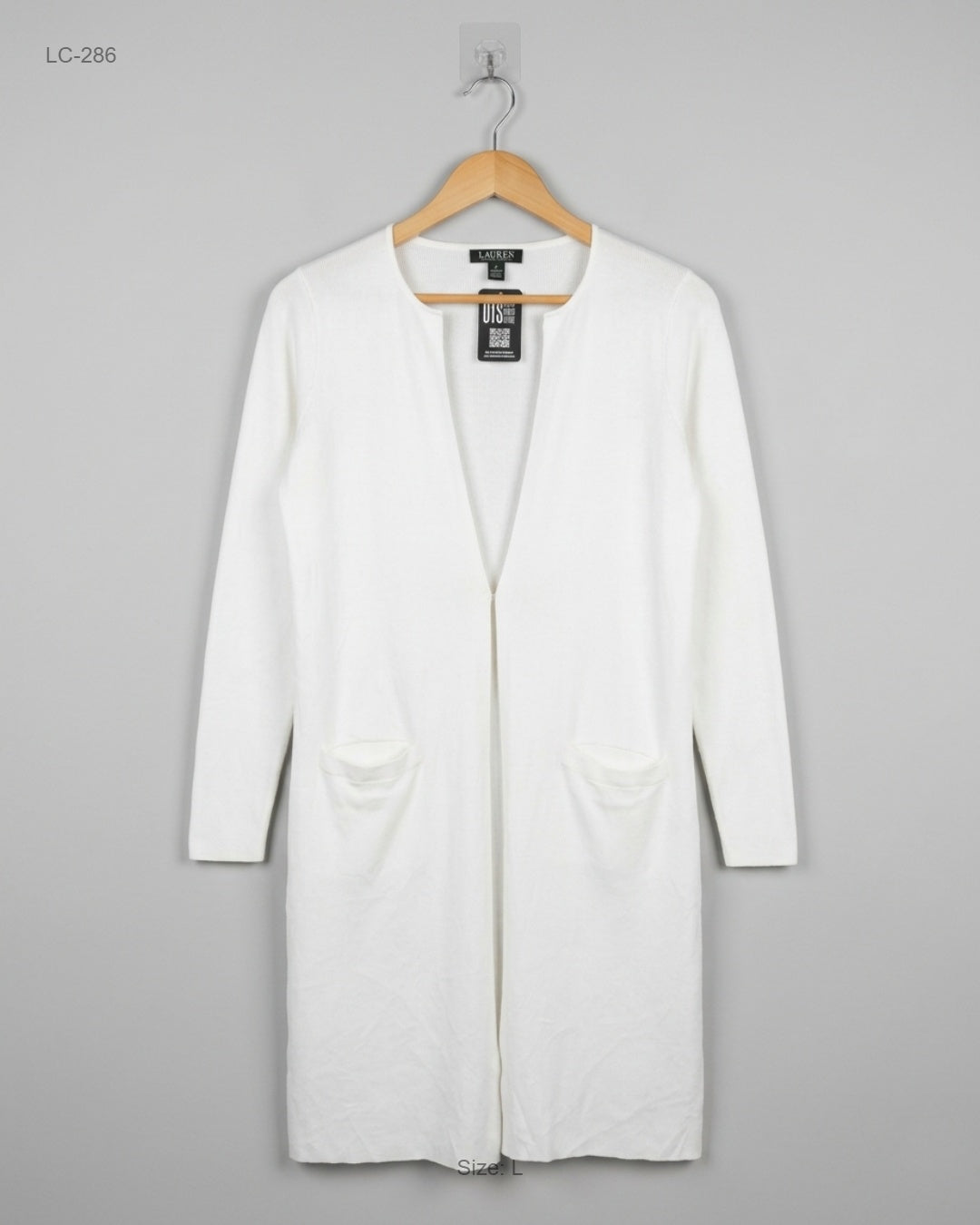 LAUREN RALPH LAUREN (LC-286) Longline Open-Front Cardigan
