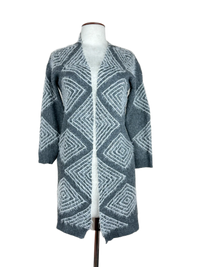 Grey & White Winter Long Cardigan by Unknown (LC-31)