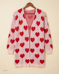 SHEIN (LC-313) Heart Pattern Knit Cardigan
