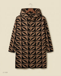 Moocci (LC-363) Longline Hooded Cardigan