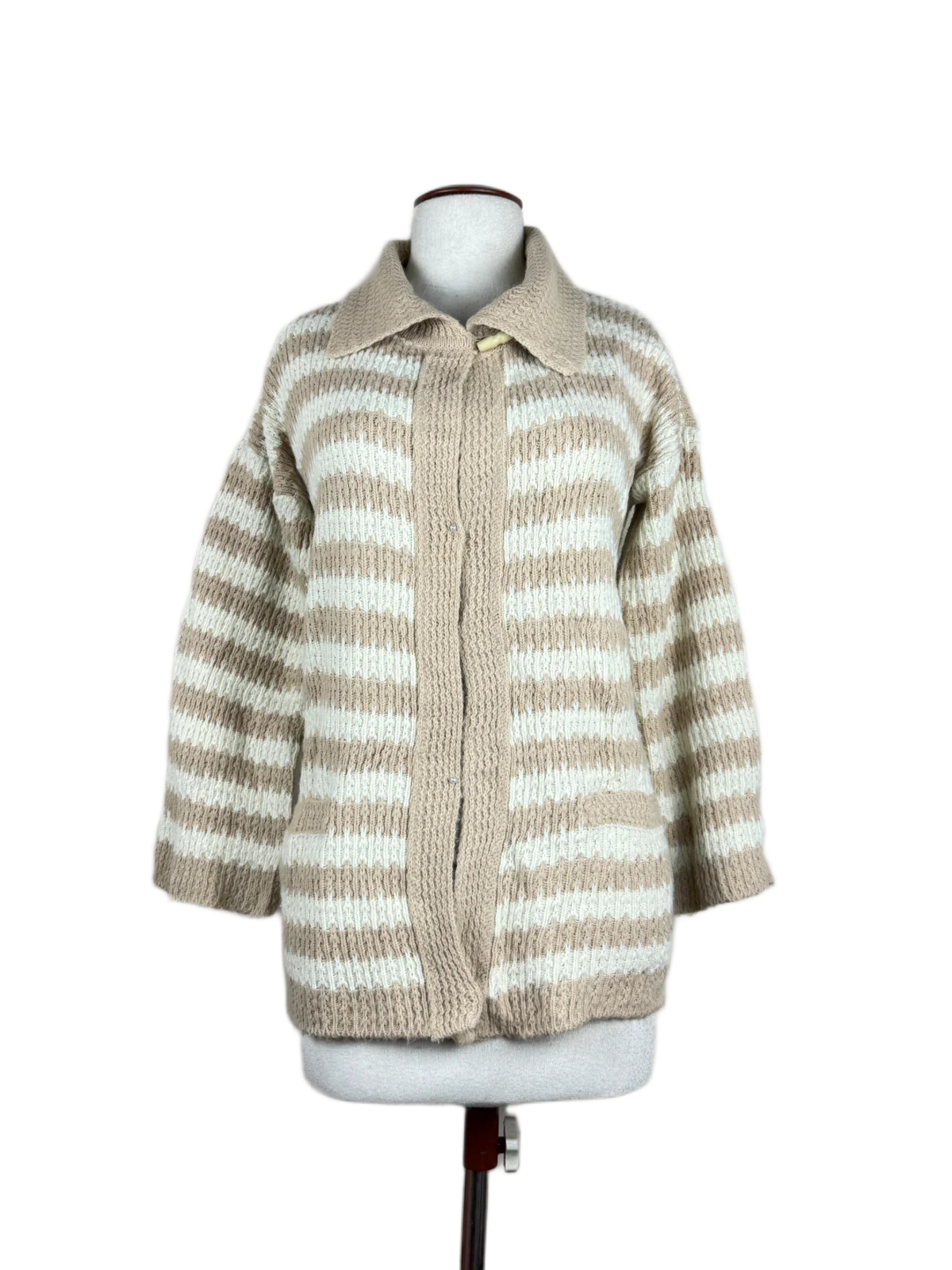 Brown & White Winter Long Cardigan by St Michael (LC-37)