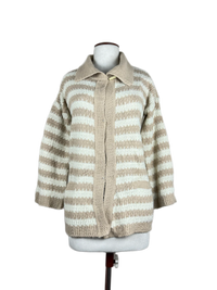 Brown & White Winter Long Cardigan by St Michael (LC-37)