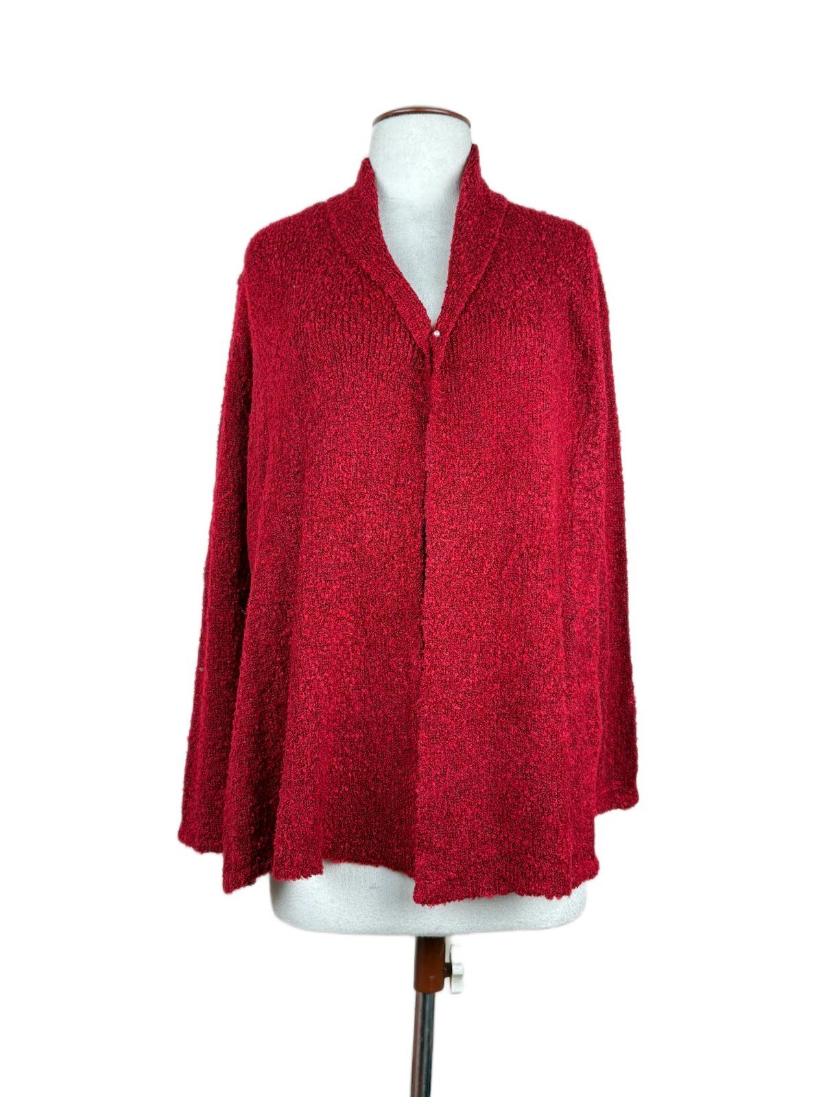 Premium Condition Winter Long Cardigans | Preloved Unknown | Red Polyester | Thrift Shop for Women Peshawar Pakistan | OTS