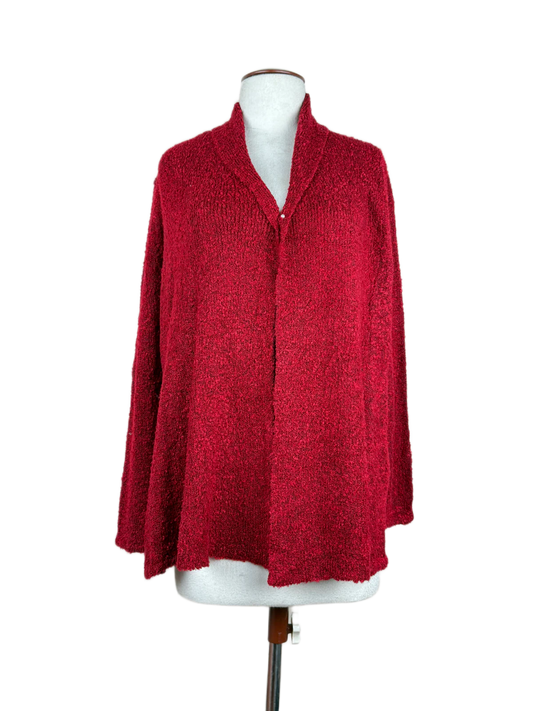 Premium Condition Winter Long Cardigans | Preloved Unknown | Red Polyester | Thrift Shop for Women Peshawar Pakistan | OTS