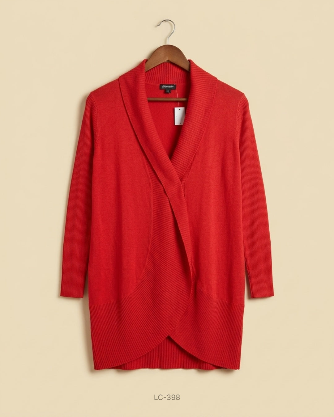 Brandtex (LC-398) Longline Shawl Collar Cardigan