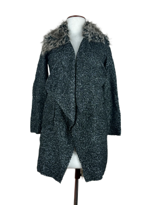 Shop Premium Winter Long Cardigans by Atmosphere | Preloved Branded Clothes | Black & White Acrylic | Women | OTS Thrift Store Lahore Pakistan