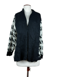 Black & White Winter Long Cardigan by Amy Su Kung (LC-47)
