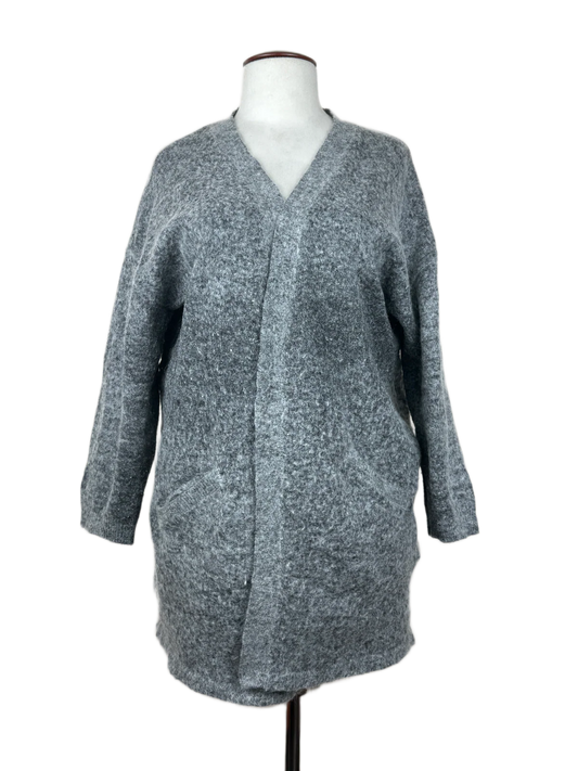 UK Imported secondhand Winter Long Cardigans - Brandtex Coastline brand, Grey Polyester + Acrylic, Premium condition, for Women - Online Thrift Store Peshawar Pakistan
