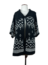 Black & White Winter Long Cardigan by Evie (LC-61)