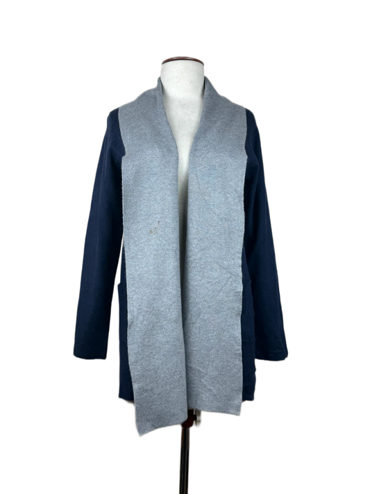 Secondhand Branded Winter Long Cardigans by Paul Costelloe, Blue Viscose fabric, Premium condition, for Women - Online Thrift Shop Lahore Pakistan