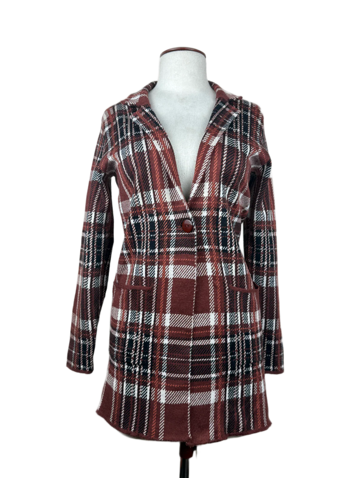 Rust Winter Long Cardigan by Adrienne Vittadini (LC-65)