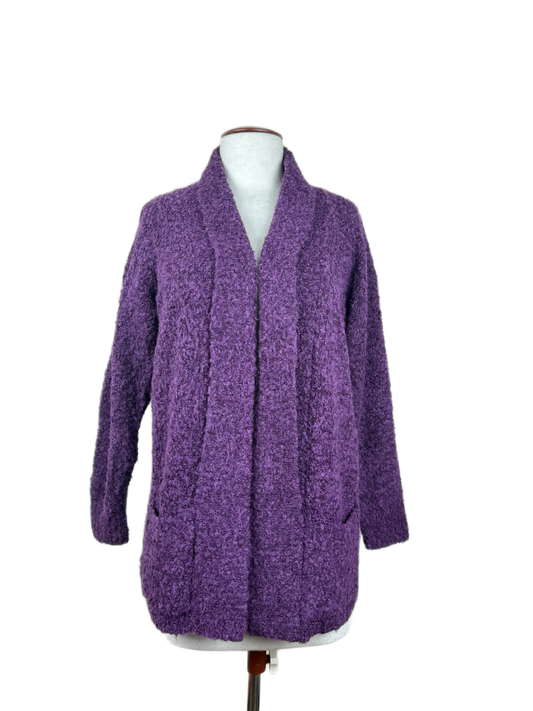 UK Imported secondhand Winter Long Cardigans - Berkertex brand, Purple Acrylic, Premium condition, for Women - Online Thrift Store Islamabad Pakistan