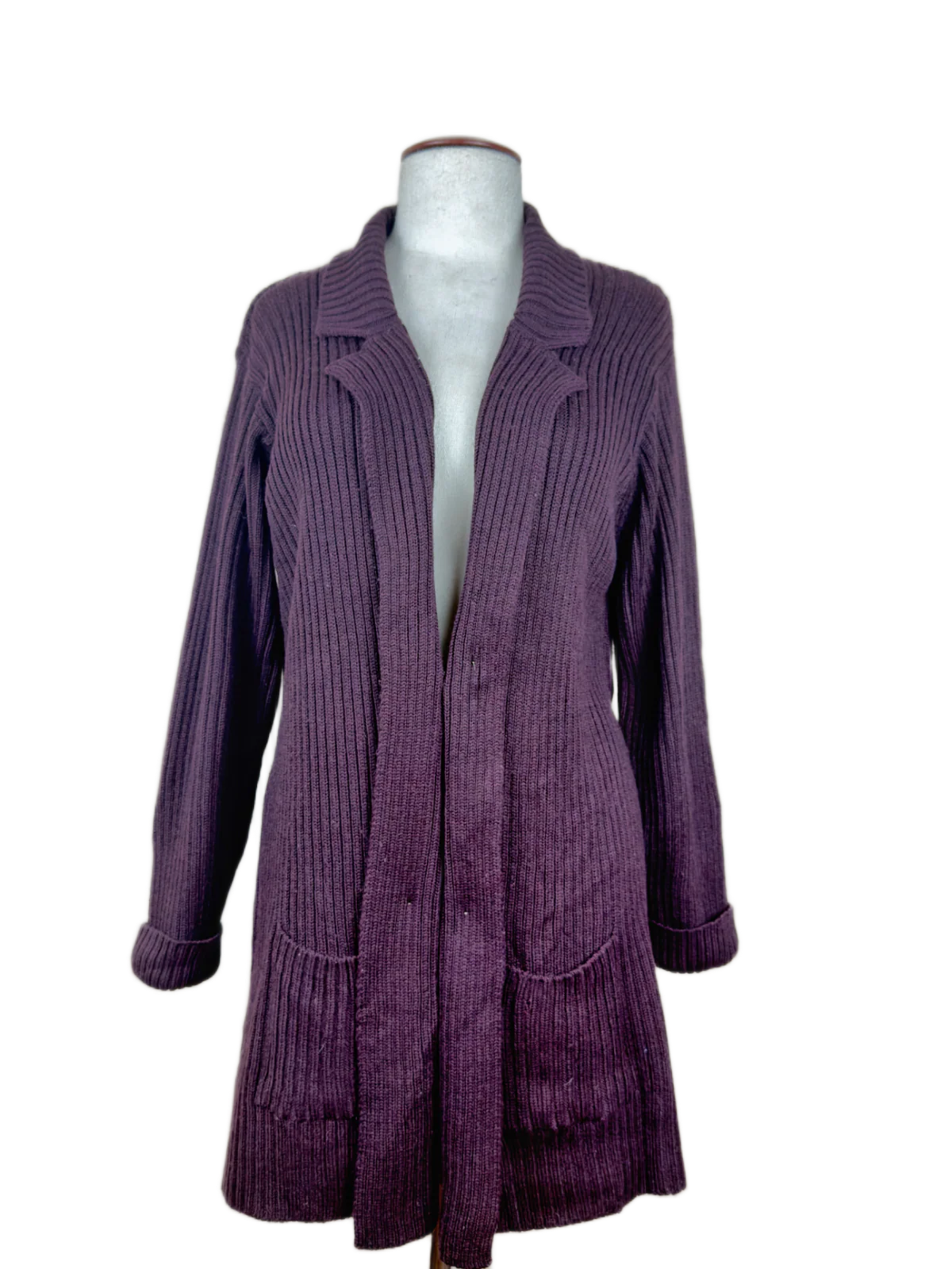 Purple Winter Long Cardigan by Marks & Spencer (LC-76)