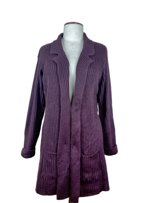 Premium Condition Winter Long Cardigans | Preloved Marks & Spencer | Purple Wool | Thrift Shop for Women Lahore Pakistan | OTS