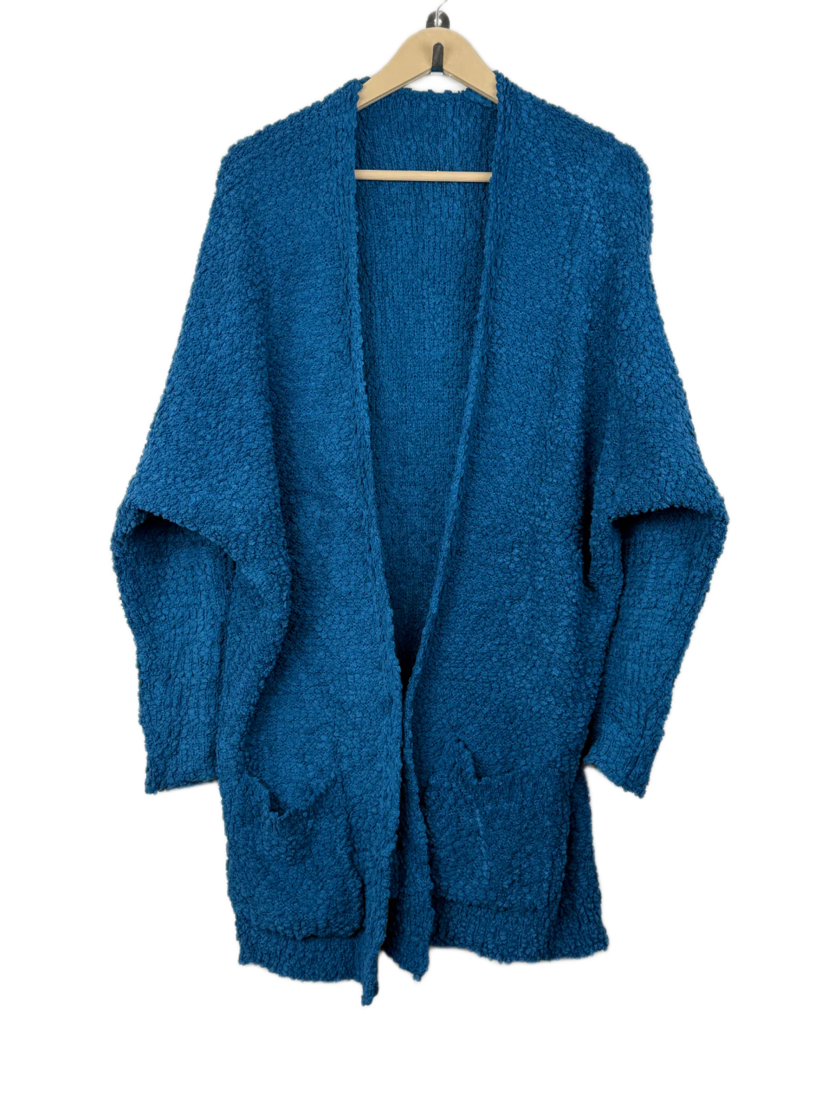 Winter Long Cardigans | Unknown | Preloved Branded | Blue Polyester | Premium Plus | OTS Thrift Store Karachi Pakistan
