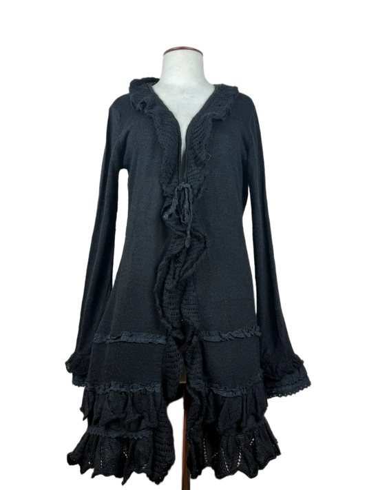 Excellent Condition Winter Long Cardigans | Preloved Eredy | Black Polyester | Thrift Shop for Women Lahore Pakistan | OTS