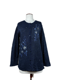 Navy Blue Winter Long Cardigan by C Collection (LC-82)