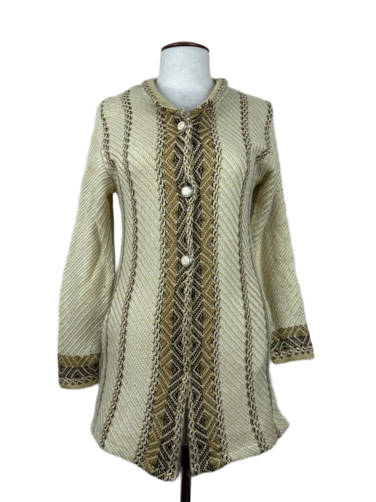 Shop Excellent Winter Long Cardigans by Chirag | Preloved Branded Clothes | Mustered Wool | Women | OTS Thrift Store Islamabad Pakistan