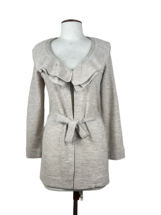 Shop Premium Winter Long Cardigans by Mercer & Madison | Preloved Branded Clothes | Beige Merino Wool | Women | OTS Thrift Store Karachi Pakistan