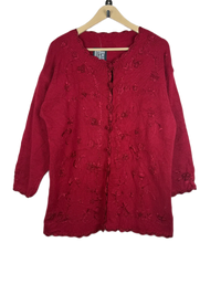 Maroon Winter Long Cardigan by Unknown (LC-95)