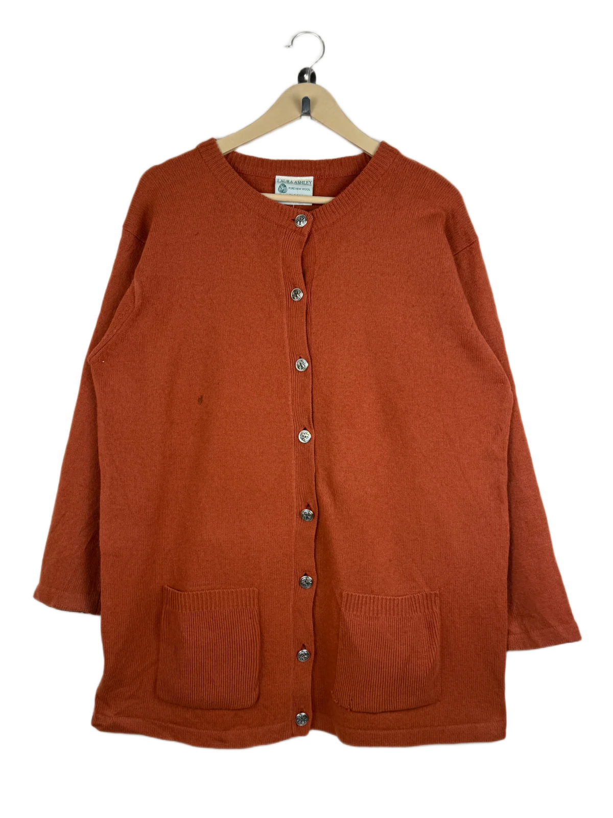 Good Condition Winter Long Cardigans | Preloved Laura Ashley | Rust Wool | Thrift Shop for Women Lahore Pakistan | OTS