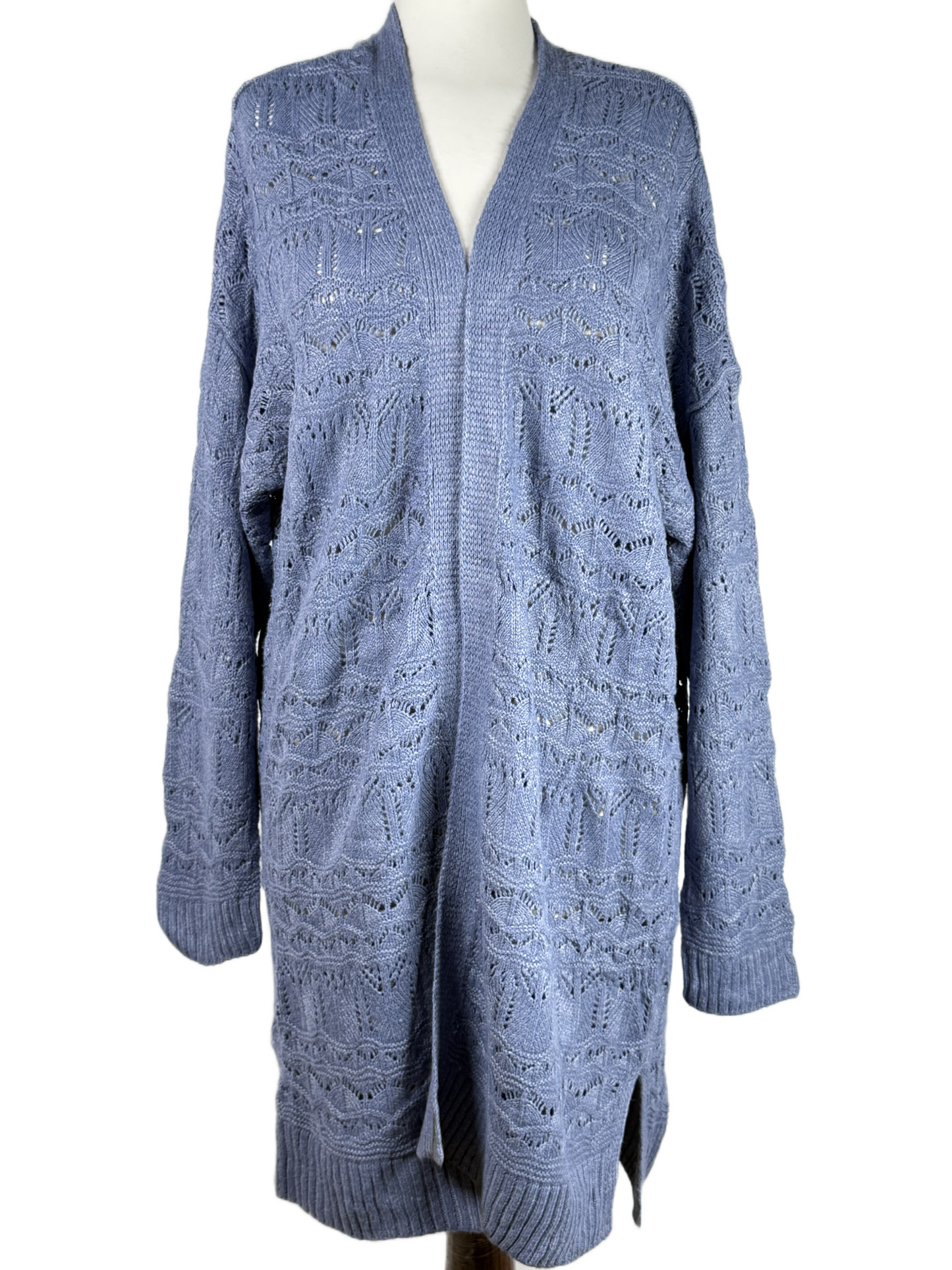 UK Imported secondhand Winter Long Cardigans - FAT FACE brand, BLUE ACRYLIC, GOOD condition, for Women - Online Thrift Store Lahore Pakistan