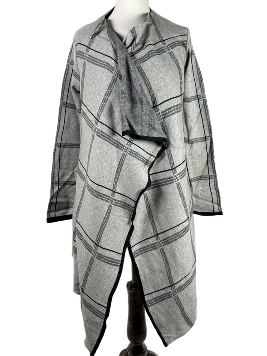 Preloved PREMIUM PLUS Winter Long Cardigans by ATMOSPHERE, GREY ACRYLIC for Women - OTS Thrift Shop Karachi Pakistan