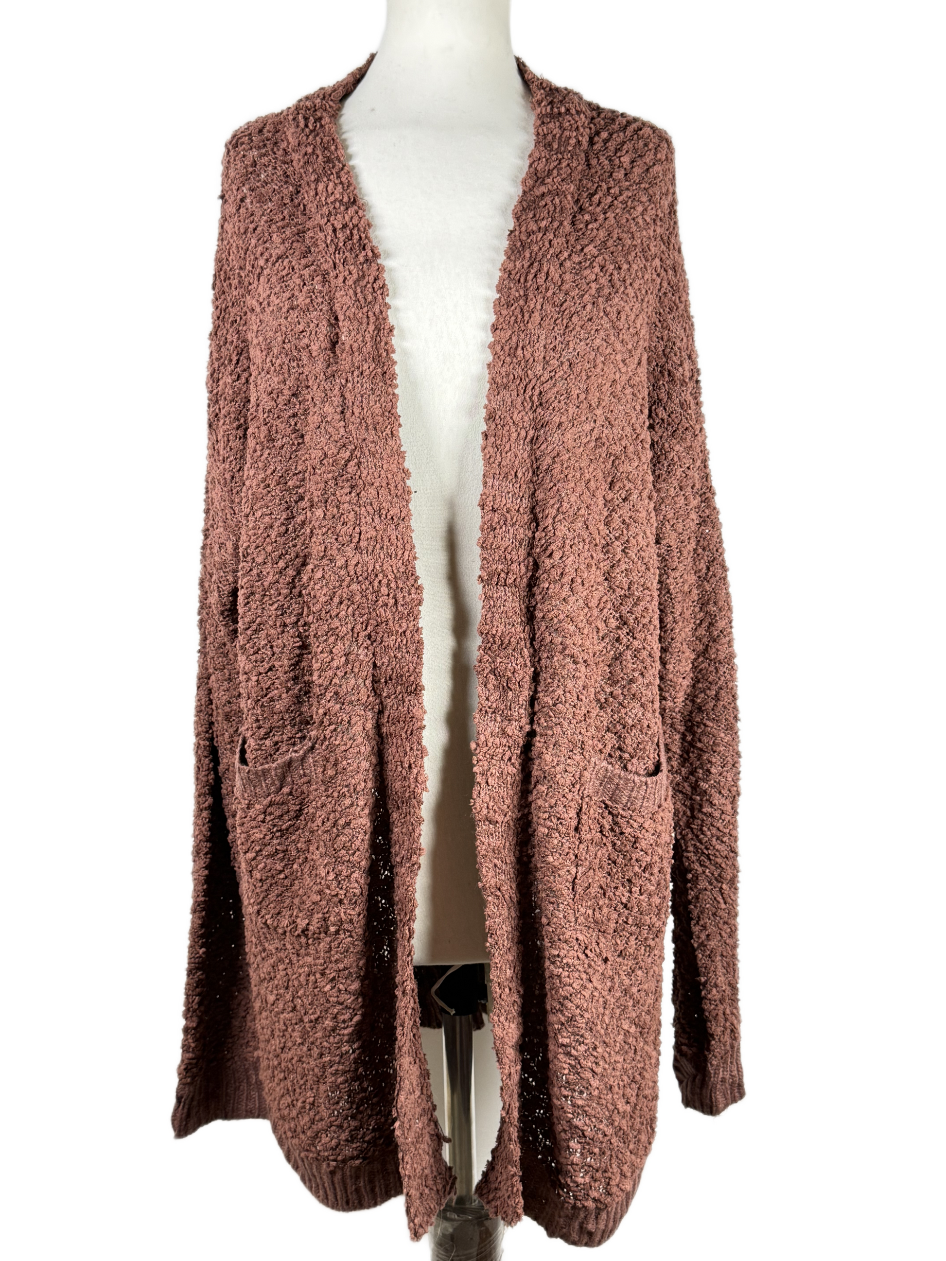 Preloved PREMIUM Winter Long Cardigans by PULSE BOUTIQUE, BROWN ACRYLIC for Women - OTS Thrift Shop Islamabad Pakistan